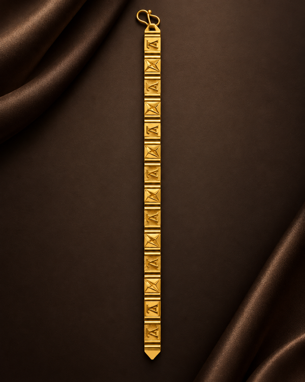 Men's 22K gold geometric bracelet, 12.380 g - studio view