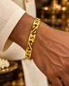Men's 22K gold bold geometric bracelet, 13.780 g - wrist view