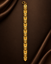 Men's 22K gold textured plaque bracelet, 13.480 g - studio view